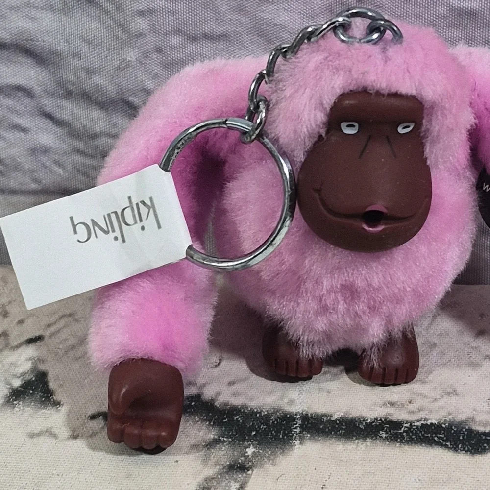 Kipling Monkey Keychain Pink Lilian Thumb Sucking Hanging Figure New NWT